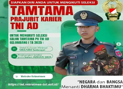 TNI AD Buka Lowongan Kerja Hingga 29 Januari 2025 Untuk Lulusan SMA SMK