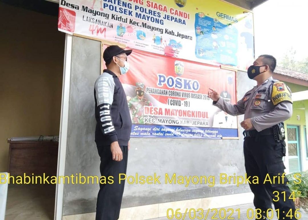 Polsek Mayong Jepara Pantau PPKM Mikro Dan Posko Penanganan Covid-19