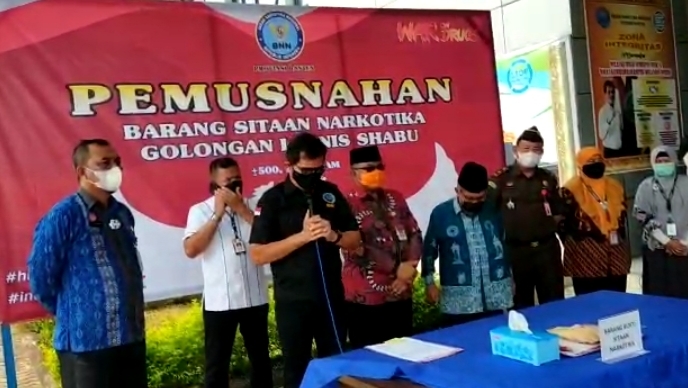 Badan Narkotika Nasional Provinsi Banten Musnahkan Ratusan Gram Sabu