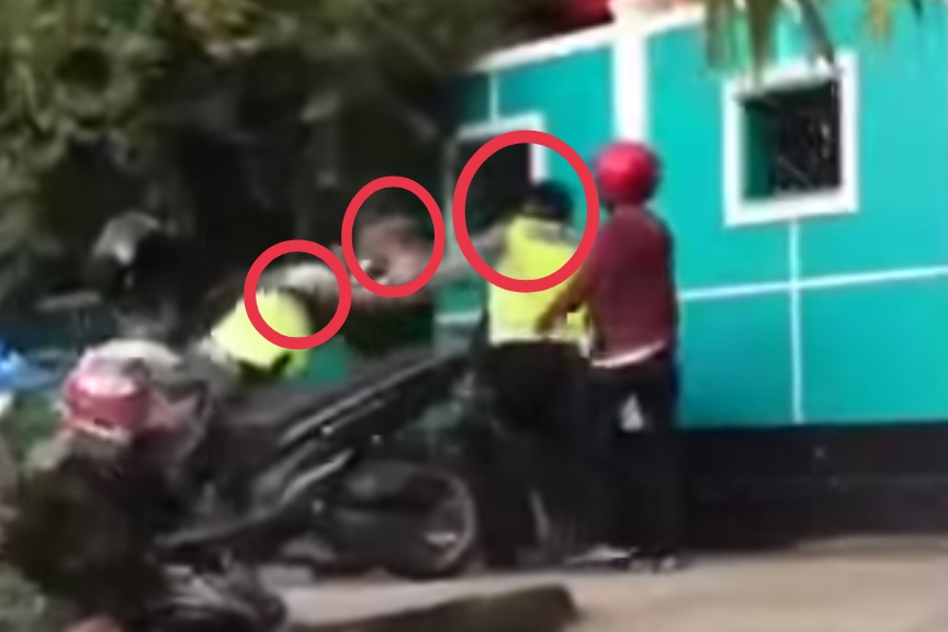 Ini Detik-detik Anggota TNI dan 2 Polisi Adu Jotos, Langsung Terkapar