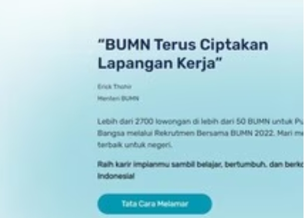 PENGUMUMAN: Ini Link dan Cara Cek Hasil Seleksi Rekrutmen Bersama BUMN 2022