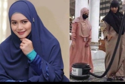 Lama Hilang, Artis Populer Ini Terekam Kamera Bersih-Bersih Masjid Nabawi