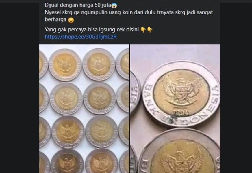 Ramai soal Uang Koin Rp 1.000 Bisa Dijual Seharga Rp 50 Juta, Ini Kata Bank Indonesia