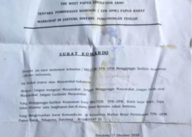 KKB Tinggalkan Surat di TKP Pembakaran Pesawat Susi Air, Begini Isinya